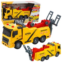 Samochód Holownik Pomoc Drogowa Hak Platforma Światła Dźwięki 1:16 LEAN Toys