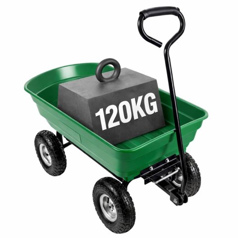 Wózek Ogrodowy Transportowy Wyjmowana Odchylana Taca Zielony 120 kg LEAN