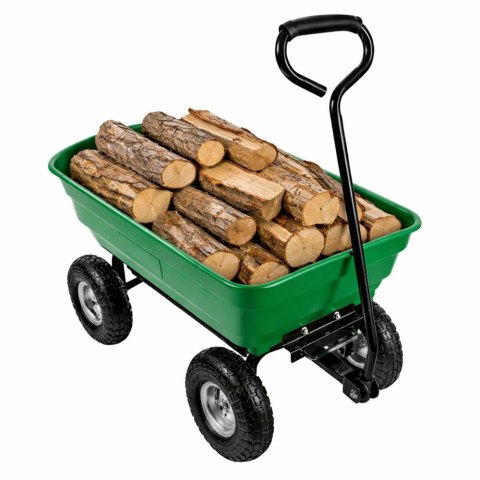 Wózek Ogrodowy Transportowy Wyjmowana Odchylana Taca Zielony 120 kg LEAN