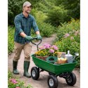 Wózek Ogrodowy Transportowy Wyjmowana Odchylana Taca Zielony 120 kg LEAN