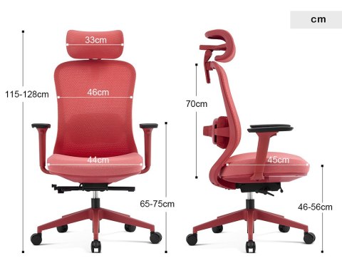 Fotel biurowy ergonomiczny ANGEL fizjO czerwony z funkcją masażu ANGEL