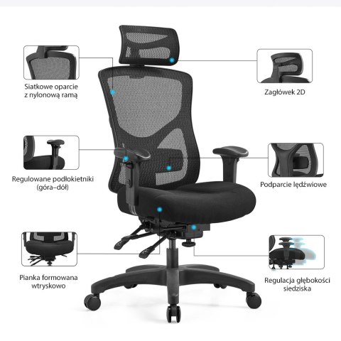 Fotel biurowy ergonomiczny Angel obrotowy ergOmed ANGEL