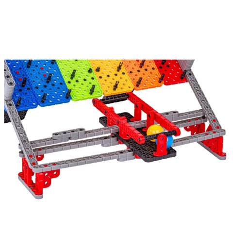 Klocki Tęczowa Plansza Tor Kulkowy Zjeżdżalnia Gra Łapanie Kulek 477 el. LEAN Toys