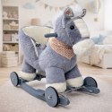 Koń Na Biegunach Jeżdzik 2w1 Bujak Osiołek Dla Malucha Szary LEAN Toys