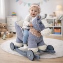 Koń Na Biegunach Jeżdzik 2w1 Bujak Osiołek Dla Malucha Szary LEAN Toys