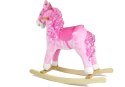 Koń Na Biegunach Dźwięki Rusza Pyskiem Ogonem Różowy 74 cm LEAN Toys