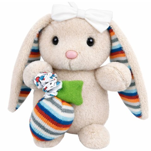 Miękki Pluszowy Króliczek Pozytywka Przytulanka Maskotka Beżowy LEAN Toys