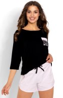 Piżama Damska Model Amanda Black/Pink - Momenti Per Me Momenti Per Me