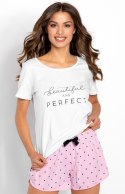 Piżama Damska Model Sweet Dreams White/Pink - Momenti Per Me Momenti Per Me