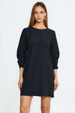 Sukienka z zakładkami na rękawach S291 Black - Nife Nife