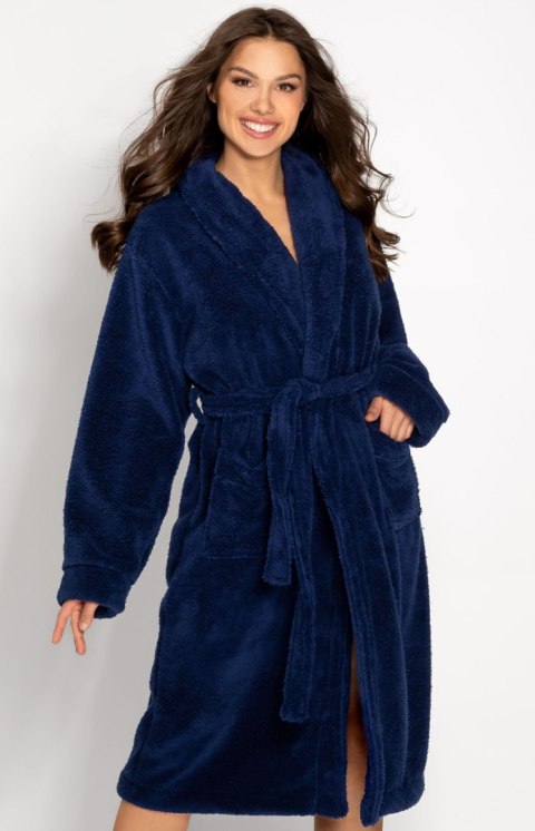 Szlafrok Damski Model Josephine Long Navy - Momenti Per Me Momenti Per Me