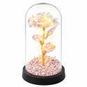 Wieczna Róża W Szklanej Kopule Oświetlenie LED Kryształowa 21,5 x 11 cm LEAN