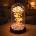 Wieczna Róża W Szklanej Kopule Oświetlenie LED Kryształowa 21,5 x 11 cm LEAN