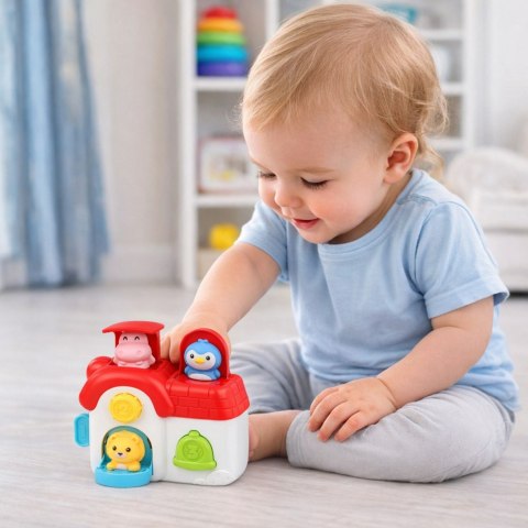 Domek Interaktywny Edukacyjny Dla Malucha Wyskakujące Zwierzątka LEAN Toys