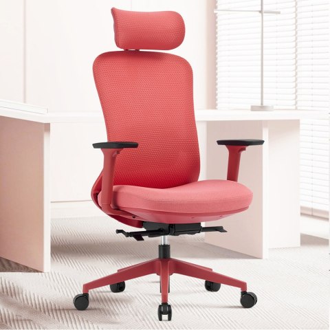 Fotel biurowy ergonomiczny ANGEL fizjO czerwony z funkcją masażu ANGEL