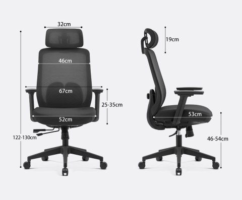 Fotel biurowy ergonomiczny ANGEL runO czarny ANGEL