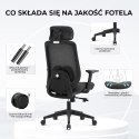 Fotel biurowy ergonomiczny ANGEL runO czarny ANGEL