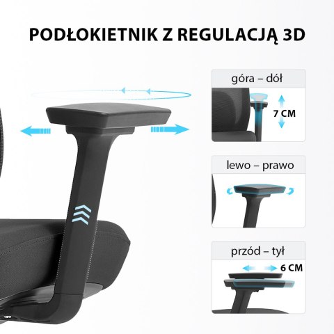 Fotel biurowy ergonomiczny ANGEL runO czarny ANGEL