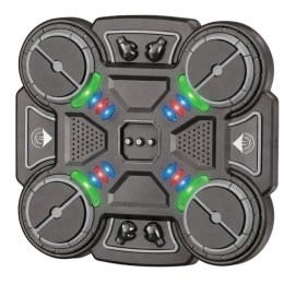 Interaktywna Tarcza Bokserska Muzyczna Światła LED 3 Poziomy Czarna LEAN Toys