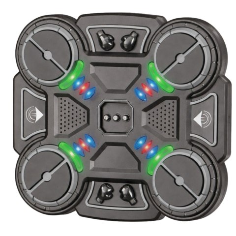 Interaktywna Tarcza Bokserska Muzyczna Światła LED 3 Poziomy Czarna LEAN Toys