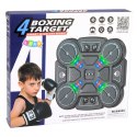 Interaktywna Tarcza Bokserska Muzyczna Światła LED 3 Poziomy Czarna LEAN Toys