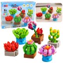 Klocki Konstrukcyjne Kwiaty Roślinki w Doniczkach 6 Sztuk 245 el. LEAN Toys
