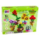 Klocki Konstrukcyjne Kwiaty Roślinki w Doniczkach 6 Sztuk 256 el. LEAN Toys