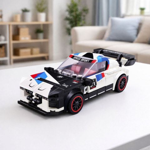 Klocki Konstrukcyjne Samochód Sportowy Robot 2W1 Biały 320 el. LEAN Toys