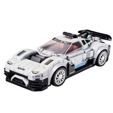 Klocki Konstrukcyjne Samochód Wyścigowy Robot 2W1 Biały 320 el. LEAN Toys