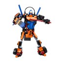 Klocki Konstrukcyjne Wyścigówka Auto Robot 2W1 Pomarańczowa 322 el. LEAN Toys
