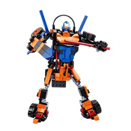 Klocki Konstrukcyjne Wyścigówka Auto Robot 2W1 Pomarańczowa 322 el. LEAN Toys