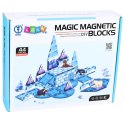 Klocki Magnetyczne Lodowa Kraina Figurki Zwierząt Niebieskie 44 el. LEAN Toys