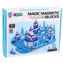 Klocki Magnetyczne Lodowa Kraina Figurki Zwierząt Niebieskie 94 el. LEAN Toys