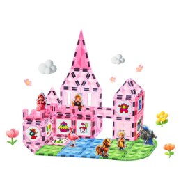 Klocki Magnetyczne Z Figurkami Farby Karty Do Malowania Różowe 80 el. LEAN Toys