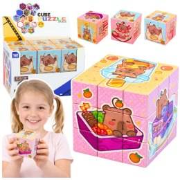 Kostka Układanka Logiczna Kapibara Edukacyjna Kolorowa 6x6 cm LEAN TOYS