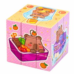 Kostka Układanka Logiczna Kapibara Edukacyjna Kolorowa 6x6 cm LEAN TOYS