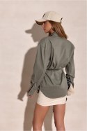 Koszula Damska Model Calista KHK BLU0229 Khaki - Roco Fashion Roco Fashion