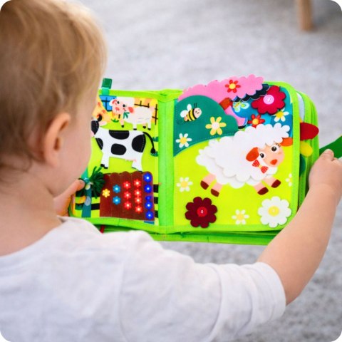 Książeczka Edukacyjna Sensoryczna Dla Dzieci Farma 20 Aktywności LEAN Toys