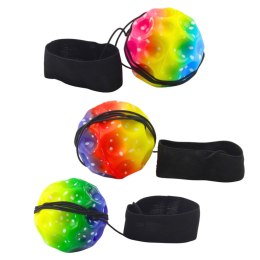 Piłka Do Odbijania Na Gumce Sensoryczna Z Wgłębieniami Kolorowa 6 cm LEAN TOYS