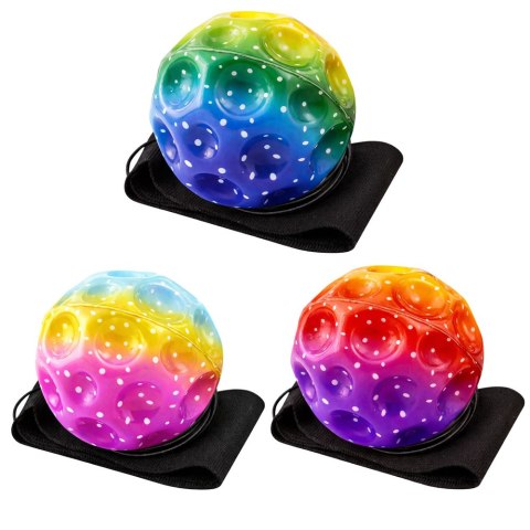 Piłka Do Odbijania Na Gumce Sensoryczna Z Wgłębieniami Kolorowa 6 cm LEAN TOYS