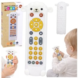Pilot Interaktywny Edukacyjny Gryzak Światła Dźwięki Owieczka Biały LEAN Toys