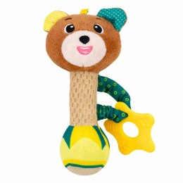 Pluszowa Grzechotka Miś Z Gryzakiem i Piszczałką Dla Niemowląt LEAN TOYS