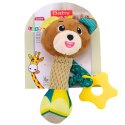 Pluszowa Grzechotka Miś Z Gryzakiem i Piszczałką Dla Niemowląt LEAN TOYS