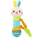 Pluszowa Grzechotka Zajączek Z Gryzakiem i Piszczałką Dla Niemowląt LEAN TOYS