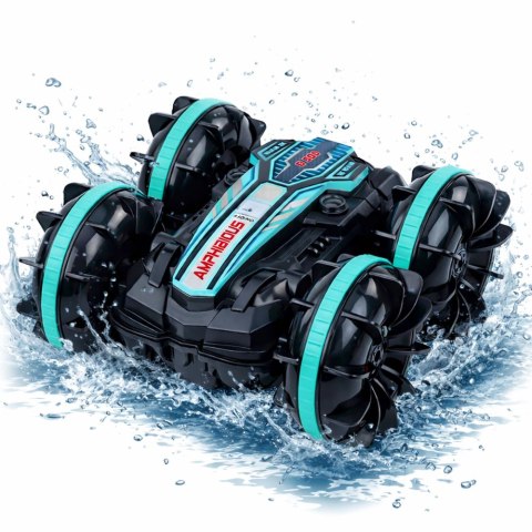 Samochód Kaskaderski Zdalnie Sterowany RC Pływający Turkusowy 4x4 LEAN Toys