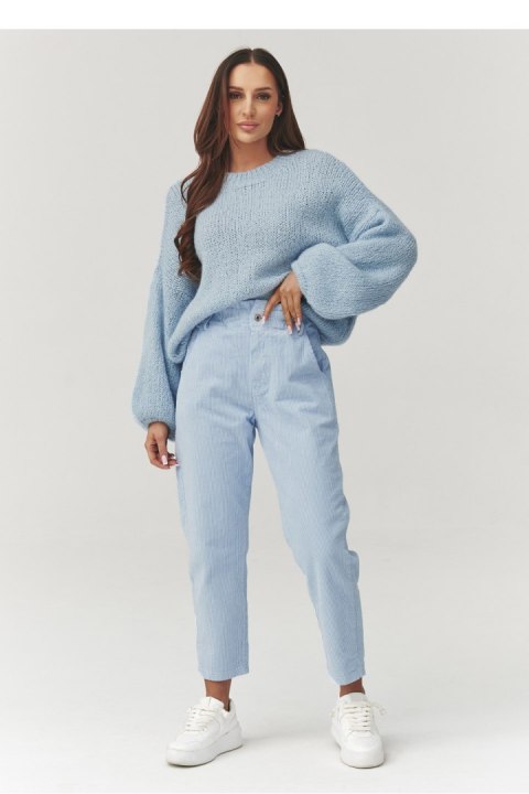 Spodnie Damski Model C33 Błękit - Makadamia Makadamia