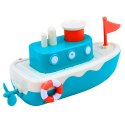 Zabawka Do Kąpieli Statek Nakręcany Pryskający Wodą Niebieski LEAN Toys