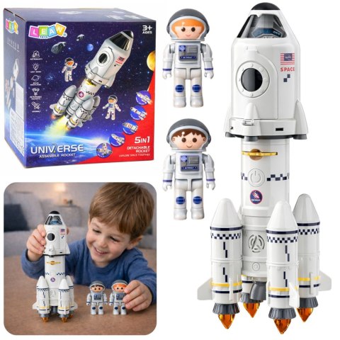 Zabawka Edukacyjna Rakieta Kosmiczna 5w1 Astronauci Światła Dźwięki LEAN Toys