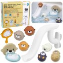 Zabawki Do Kąpieli Wydra Zwierzątka Zjeżdżalnia Kosz Sitko 10 el. LEAN Toys