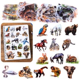 Zestaw Naklejki Z Dzikimi Zwierzętami Śliskie Przeźroczyste 50 szt. LEAN